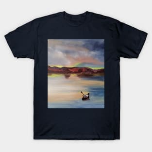 Calm waters oil painting by Tabitha Kremesec T-Shirt